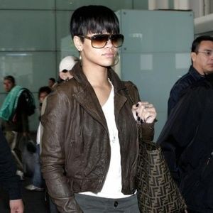 Gryphon Mini Moto Leather Jacket worn by Rihanna